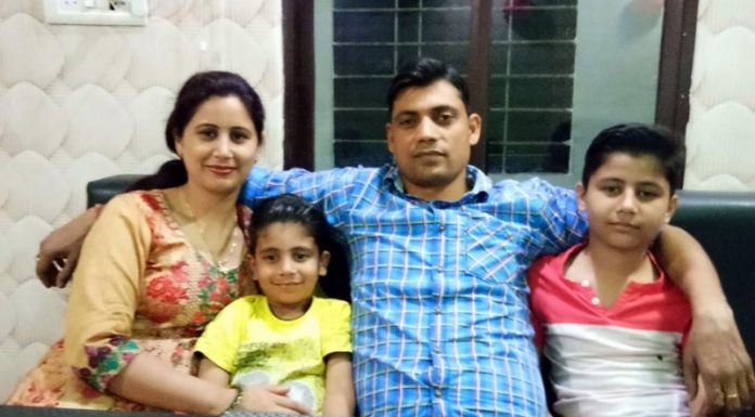 RPF officer Rakesh Kumar along with his wife and two sons.