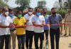 Dignitaries inaugurating 1st Happy Memorial Cricket Tournament at Government Higher Secondary School Akhnoor.