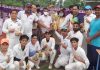 Winning team receiving trophy from diginitaries at Jammu.