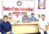 CTF president Neeraj Anand flanked by others at a meeting in Jammu.