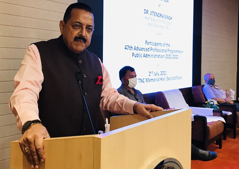 Union Minister Dr Jitendra Singh addressing the 47th Advanced Professional Programme in Public Administration (APPPA) organised by Indian Institute of Public Administration (IIPA), New Delhi on Friday. Union Minister Dr Jitendra Singh addressing the 47th Advanced Professional Programme in Public Administration (APPPA) organised by Indian Institute of Public Administration (IIPA), New Delhi on Friday.