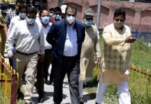 Advisor Baseer Khan during visit to Anantnag on Tuesday.