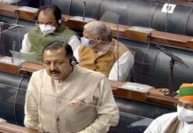 Union Minister Dr Jitendra Singh speaking in the Lok Sabha on Wednesday.