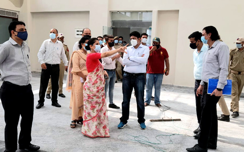 Div Com Jammu Dr Raghav Langer inspecting the work on Jammu Haat on Friday. Div Com Jammu Dr Raghav Langer inspecting the work on Jammu Haat on Friday.