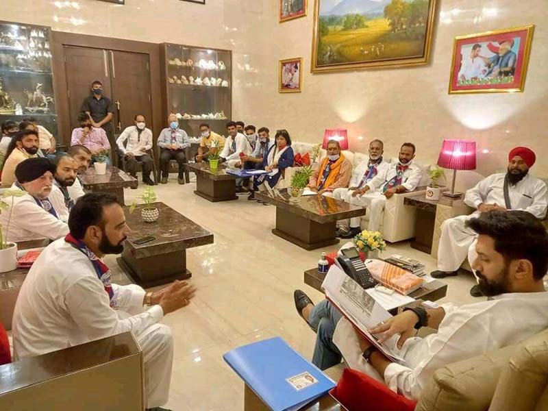 Delegation of LJSP J&K Unit meeting with Chirag Paswan at New Delhi. Delegation of LJSP J&K Unit meeting with Chirag Paswan at New Delhi.