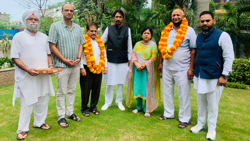 PCC chief GA Mir with new comers at a joining function in Jammu on Thursday. PCC chief GA Mir with new comers at a joining function in Jammu on Thursday.