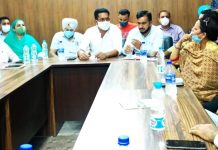 Chairman Public Health and Sanitation Committee of JMC, Narinder Singh Jamwal during a meeting at Jammu on Tuesday.