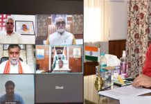 Lt Governor addressing the National Webinar to mark the birth anniversary of Dr Syama Prasad Mookerjee on Tuesday.