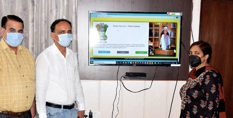 DC Samba Anuradha Gupta launches online services for issuance of certificates. DC Samba Anuradha Gupta launches online services for issuance of certificates.