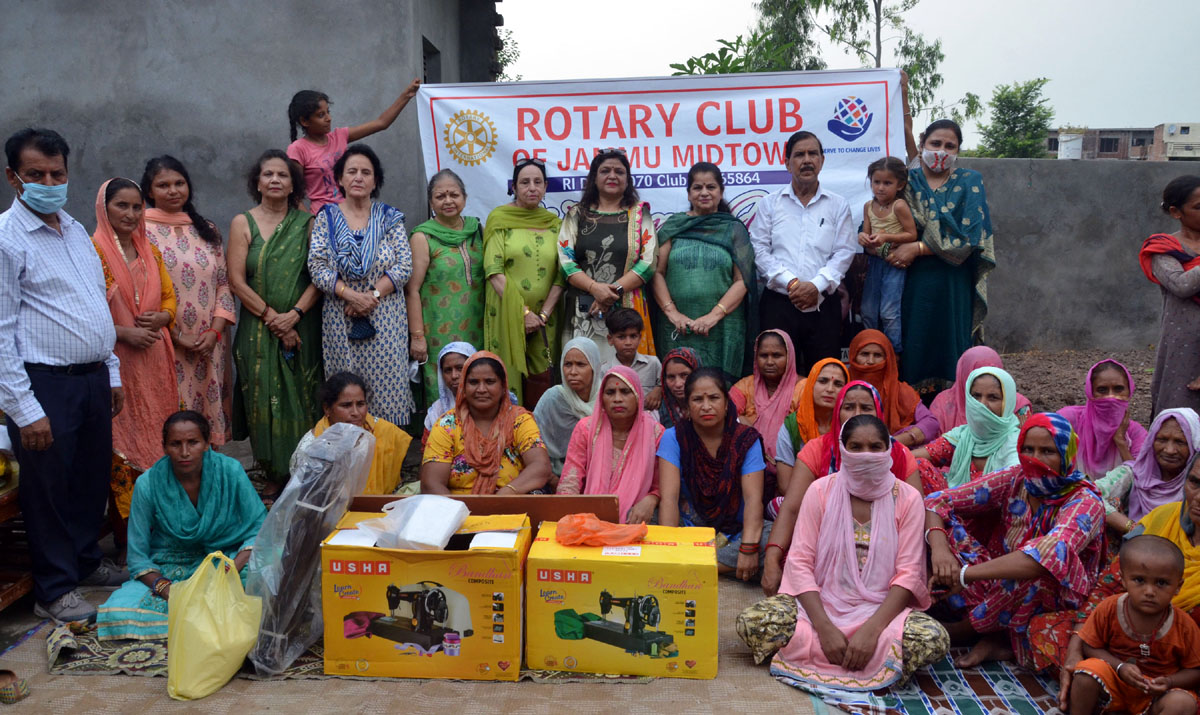 Office bearers of Rotary Club of Jammu Midtown during a function at Sehora village on Wednesday. Office bearers of Rotary Club of Jammu Midtown during a function at Sehora village on Wednesday.