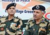 DG BSF S S Deswal with IG BSF Jammu Frontier N S Jamwal addressing a press conference at Octroi Post in Jammu. (UNI)