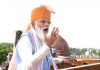 Prime Minister Narendra Modi addressing the nation from the ramparts of the Red Fort on the occasion of the 75th Independence Day in New Delhi on Sunday. (UNI)