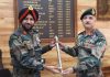 Major General Sanjiv Singh Slaria (GOC Counter Insurgency Force Kilo) posing with outgoing GOC Major General SH Sahi.