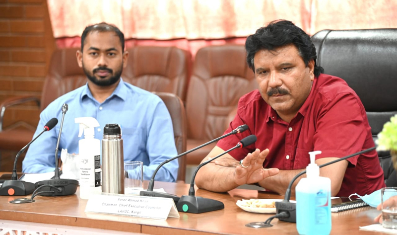 CEC LAHDC Kargil Feroz Khan chairing a meeting. CEC LAHDC Kargil Feroz Khan chairing a meeting.