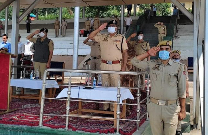 DGP J&K Dilbag Singh and other police officials during rehearsal of Independence Day parade at APC Zewan in Srinagar. DGP J&K Dilbag Singh and other police officials during rehearsal of Independence Day parade at APC Zewan in Srinagar.