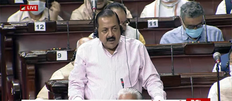 Union Minister Dr Jitendra Singh speaking in Rajya Sabha on Thursday. Union Minister Dr Jitendra Singh speaking in Rajya Sabha on Thursday.