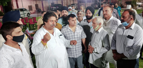 Senior Congress leader Raman Bhalla interacting with people at Nanak Nagar in Jammu on Monday. Senior Congress leader Raman Bhalla interacting with people at Nanak Nagar in Jammu on Monday.