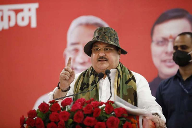 BJP National President J.P. Nadda addresses during 'Sainik Samman Programme', in Dehradun. BJP National President J.P. Nadda addresses during 'Sainik Samman Programme', in Dehradun.