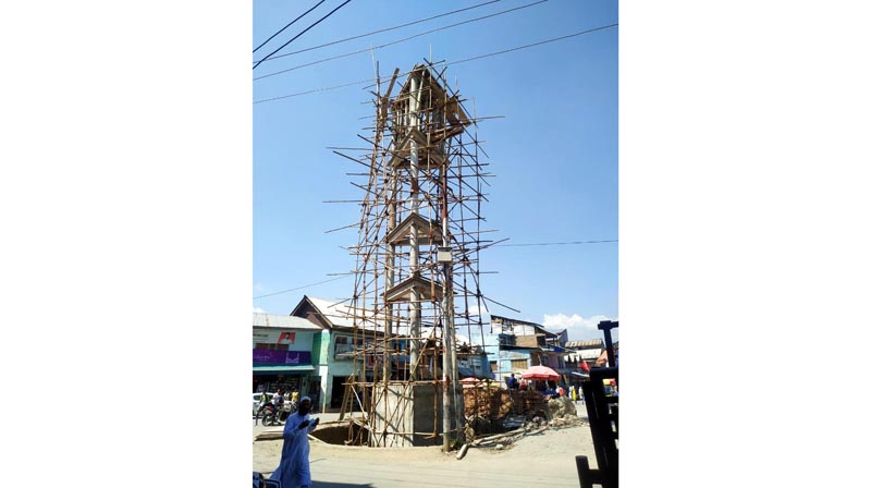 A view of under construction clock tower in Shopian. A view of under construction clock tower in Shopian.