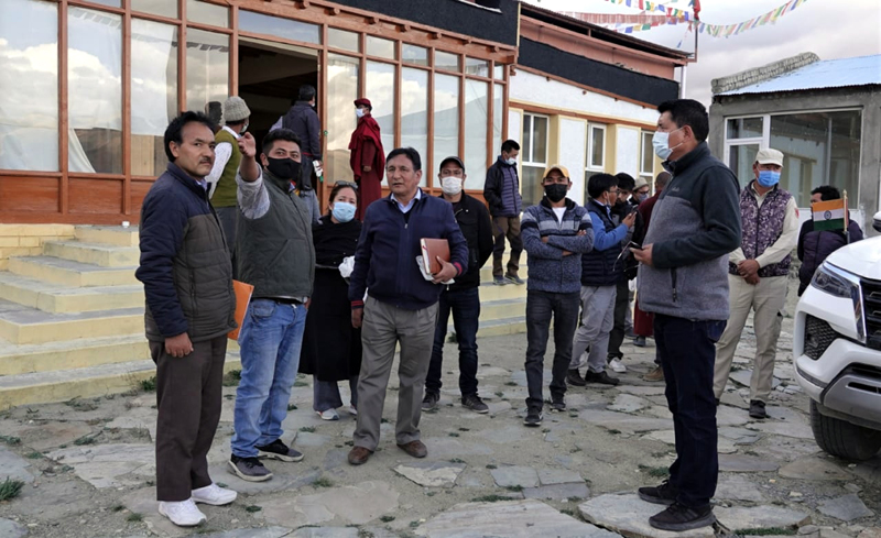 CEC, LAHDC Leh, Tashi Gyalson along with others reviewing development works in Korzok, Changthang. CEC, LAHDC Leh, Tashi Gyalson along with others reviewing development works in Korzok, Changthang.