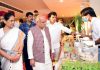 Union Minister for Agriculture Narendra Singh Tomar during his visit to SKUAST Jammu on Friday.