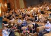 Lieutenant Governor Manoj Sinha addressing workshop on New Education Policy at SKICC Srinagar on Sunday.