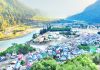 Mesmerizing view of village Gulabgarh on the banks of river Chenab in Paddar area of Kishtwar. — Excelsior/Tilak Raj