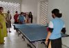 Players in actions during a Table Tennis match at Kishtwar on Wednesday.