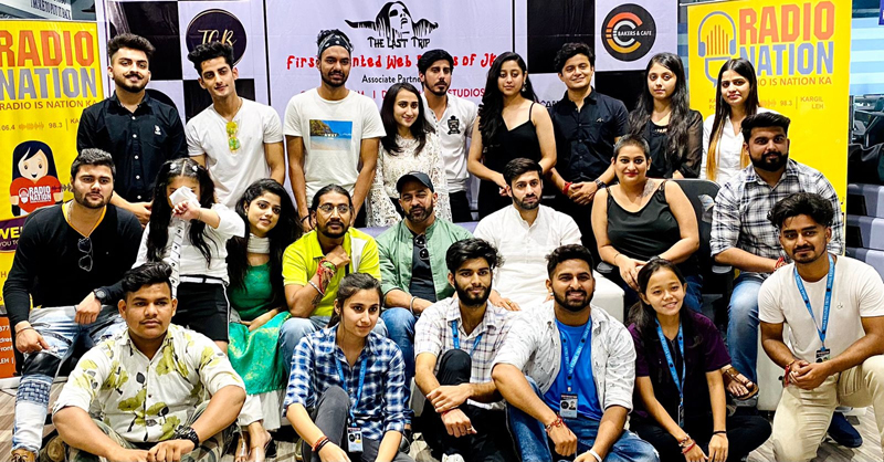 Shortlisted candidates of Web series posing with chairman NBF at Jammu on Monday. Shortlisted candidates of Web series posing with chairman NBF at Jammu on Monday.
