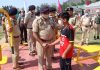 DGP Dilbag Singh interacting with a child during inaugural ceremony of ‘Open Air Gym’ at Zewan Srinagar.