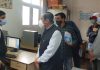 Advisor R R Bhatnagar during visit to Higher Secondary School Pahalgam on Saturday.