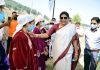 Union Minister of State for Tribal Affairs Renuka Singh during visit to district Kulgam.