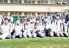 GMC Srinagar students protesting against pooling of medical seats. -Excelsior/Shakeel