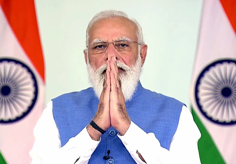 Prime Minister Narendra Modi addressing at the plenary session of Eastern Economic Forum through video conferencing in New Delhi on Friday. (UNI) Prime Minister Narendra Modi addressing at the plenary session of Eastern Economic Forum through video conferencing in New Delhi on Friday. (UNI)
