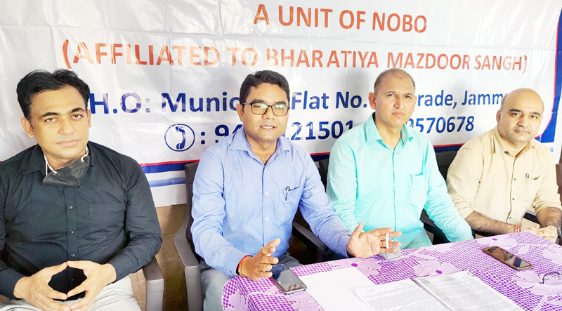 Office bearers of JKBOO addressing a press conference at Jammu on Sunday. -Excelsior/Rakesh Office bearers of JKBOO addressing a press conference at Jammu on Sunday. -Excelsior/Rakesh