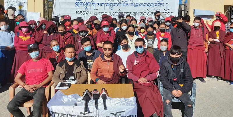 Student's Welfare Committee (SWC) CIBS President Padma Tashi addressing a press conference. —Excelsior/Morup Stanzin Student's Welfare Committee (SWC) CIBS President Padma Tashi addressing a press conference. —Excelsior/Morup Stanzin