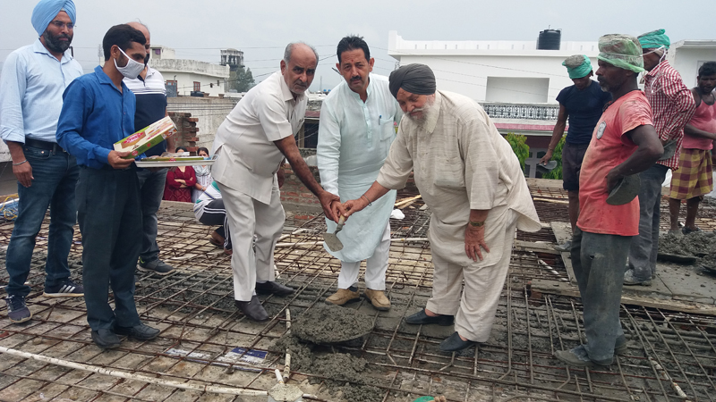 Baldev Singh Billawaria, senior BJP leader and corporator kick starting slab work of Government Middle School Digiana Camp on Sunday. Baldev Singh Billawaria, senior BJP leader and corporator kick starting slab work of Government Middle School Digiana Camp on Sunday.