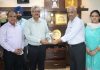 AK Singh CMD, NHPC and other senior officers alongwith IHA-Blue Planet Prize Trophy conferred to Teesta-V Power Station.