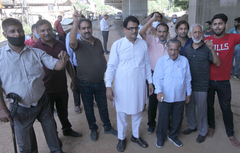 Residents of Patel Nagar (Talab Tillo) during a protest demonstration on Wednesday. Residents of Patel Nagar (Talab Tillo) during a protest demonstration on Wednesday.