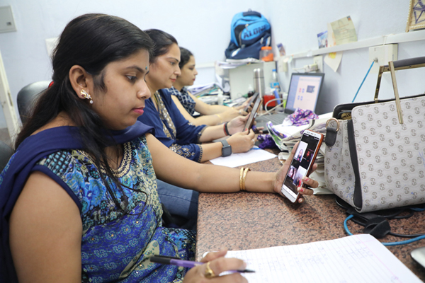 Teachers conducting online classes at HBET in Jammu. Teachers conducting online classes at HBET in Jammu.