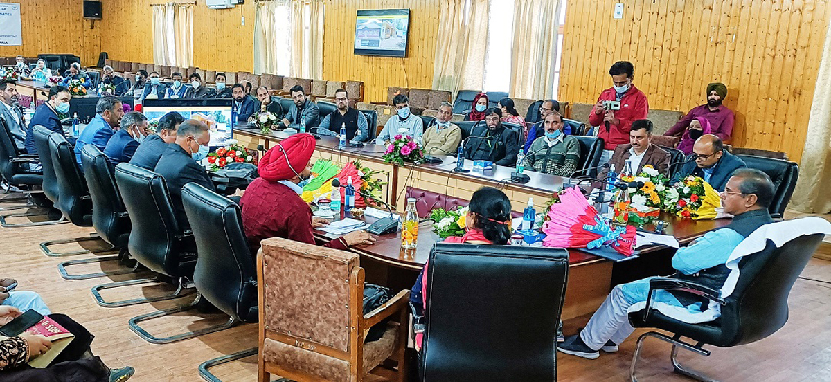 Union MoS for Women & Child Development and Ayush chairing a meeting at Baramulla. Union MoS for Women & Child Development and Ayush chairing a meeting at Baramulla.