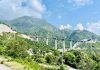 A view of Railway bridge under construction on Katra-Banihal track in Reasi district. —Excelsior/Karandeep Singh