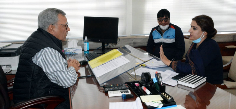 Advisor Farooq Khan chairing meeting to review progress of sports projects at Srinagar on Wednesday. Advisor Farooq Khan chairing meeting to review progress of sports projects at Srinagar on Wednesday.