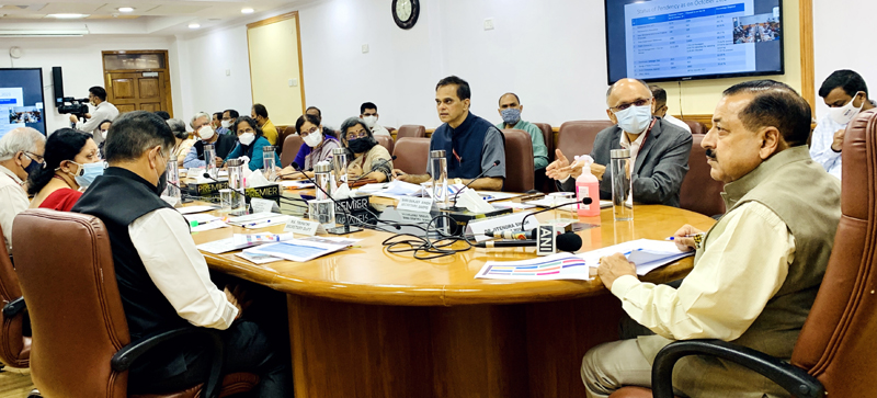 Union Minister Dr Jitendra Singh holding a Review Meeting regarding progress of Special Campaign launched on 2nd October for disposal of pendency in Government of India in nine Ministries/ Departments under his charge, at New Delhi on Wednesday. Union Minister Dr Jitendra Singh holding a Review Meeting regarding progress of Special Campaign launched on 2nd October for disposal of pendency in Government of India in nine Ministries/ Departments under his charge, at New Delhi on Wednesday.