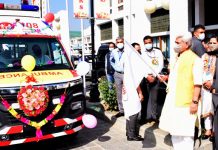 LG flagging off critical care ambulance.