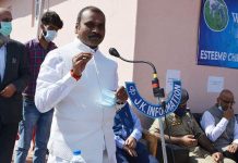 Union MoS I&B during visit to Shopian.