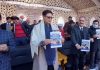 Union Minister for Law and Justice, Kiren Rijiju and other dignitaries releasing Newsletter published by DLSA Kupwara on Saturday.
