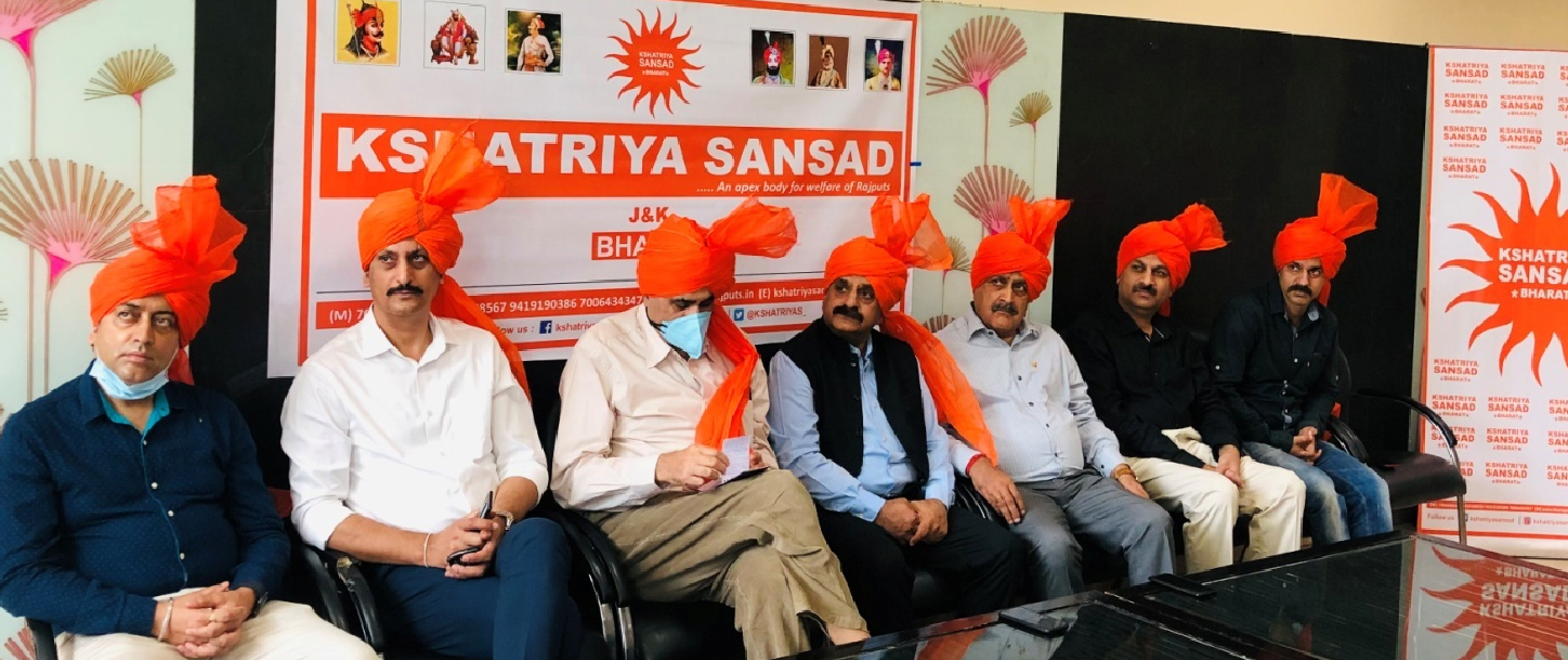 Kshatriya Sansad members in a meeting at Jammu on Sunday. Kshatriya Sansad members in a meeting at Jammu on Sunday.