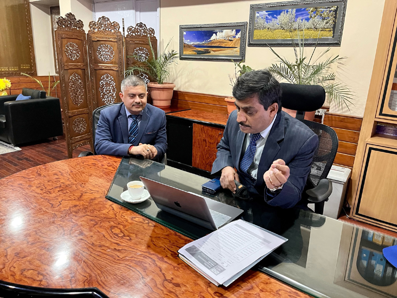 Chief Secretary Dr Arun Kumar Mehta and Secretary IT Department Amit Sharma during a virtual National Digital Transformational Conclave. Chief Secretary Dr Arun Kumar Mehta and Secretary IT Department Amit Sharma during a virtual National Digital Transformational Conclave.