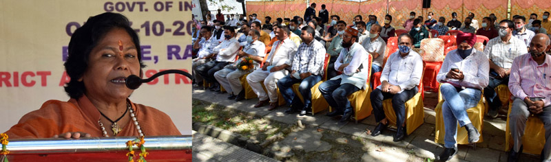 Union MoS for Rural Development, Sadhvi Niranjan Jyoti addressing Public Outreach Programme at Batote on Thursday. Union MoS for Rural Development, Sadhvi Niranjan Jyoti addressing Public Outreach Programme at Batote on Thursday.